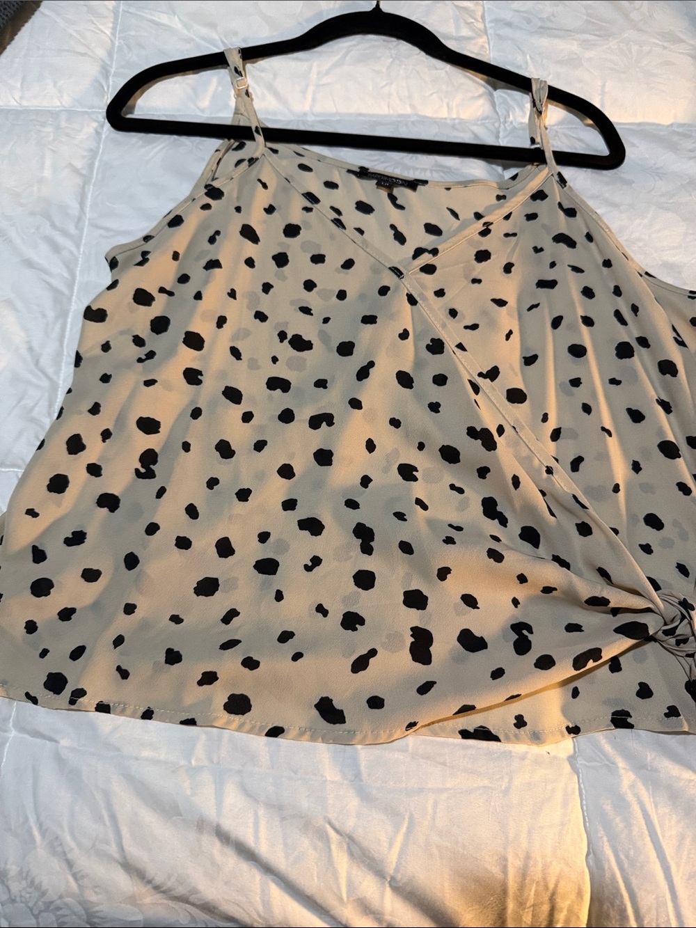 Papermoon Beige Cheetah Print V-Neck Cami Top